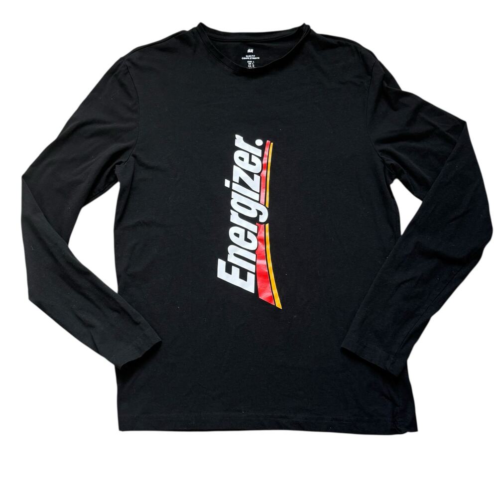 Men's L H&M Black Long Sleeve Energizer Tee Shirt Costume Halloween
